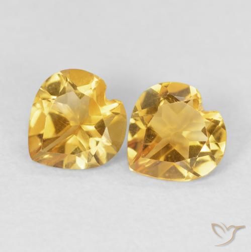 1.14ctw Natural Golden Citrine, Heart, VVS-VS