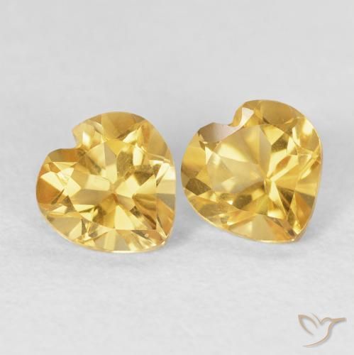 1.42ctw Natural Gold Citrine, Heart, VVS-VS