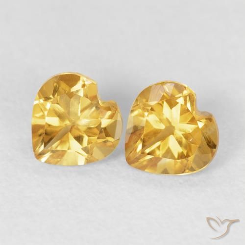 0.90ctw Natural Golden Citrine, Heart, VVS-VS