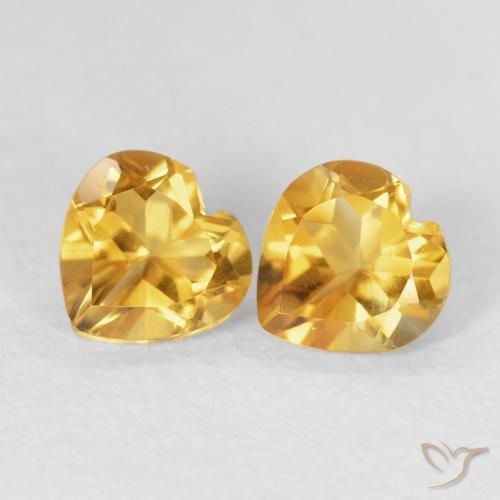1.48ctw Natural Golden Citrine, Heart, VVS-VS