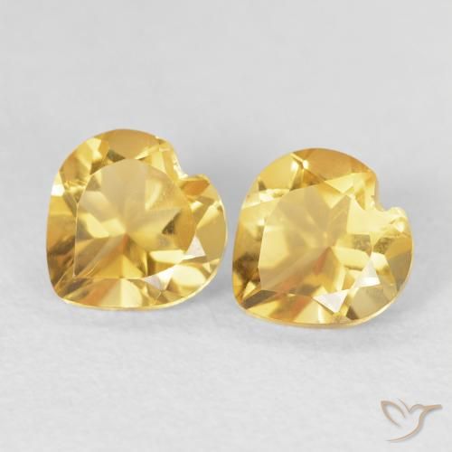 1.59ctw Natural Golden Citrine, Heart, VVS-VS