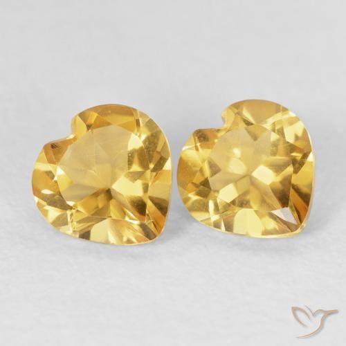 1.59 ctw Golden Citrine Stones, Natural Citrine in Heart Facet Shape for Sale