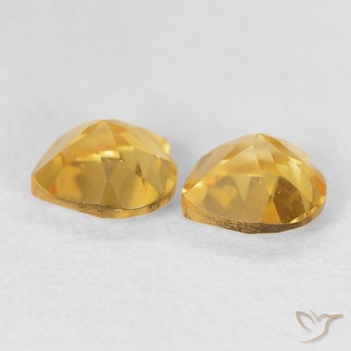 Citrine Gemstones in 6.4 x 6.3 mm Size for Sale, Citrine Stones in Golden Color