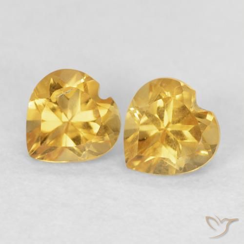0.88ctw Natural Golden Citrine, Heart, VVS-VS