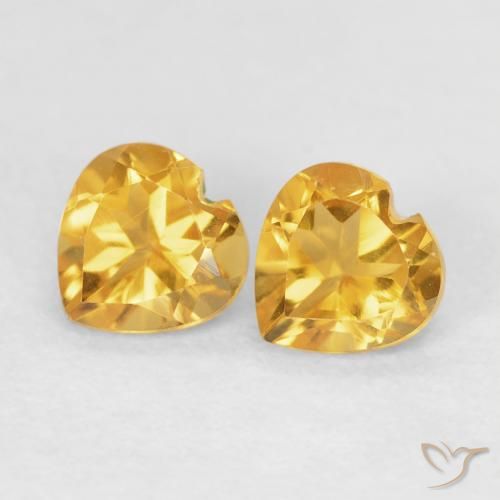 0.90ctw Natural Golden Citrine, Heart, VVS-VS