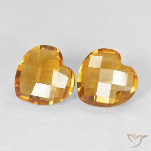 1.29ctw Natural Medium Orange-Gold Citrine, Heart, VVS-VS