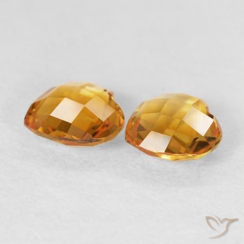 Citrine Gemstones in 6 x 6 mm (calibrated) Size for Sale, Citrine Stones in Medium Orange-Gold Color