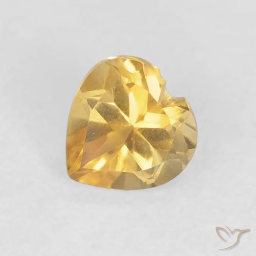 0.45ct Natural Bright Gold Citrine, Heart, VVS