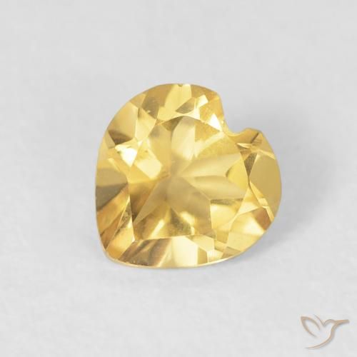 0.55ct Natural Golden Citrine, Heart, VVS