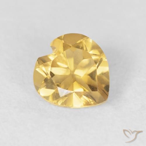 0.67ct Natural Deep Gold Citrine, Heart, VVS