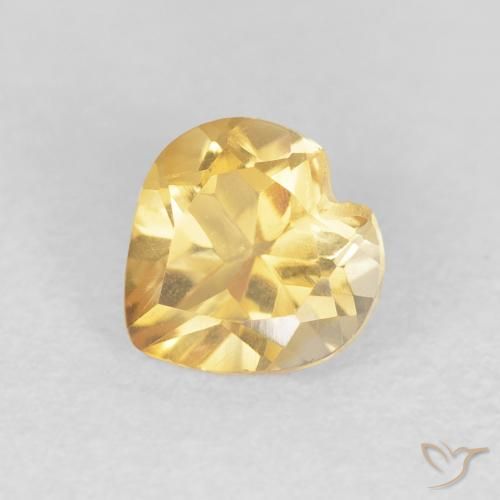 0.74ct Natural Bright Gold Citrine, Heart, VVS