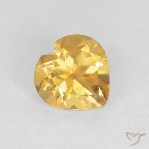 0.73ct Natural Bright Gold Citrine, Heart, VVS