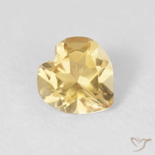 0.55 ct Golden Citrine Stone, Natural Citrine in Heart Facet Shape for Sale