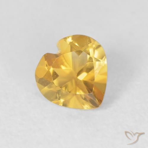 0.64ct Natural Medium Gold Citrine, Heart, VVS