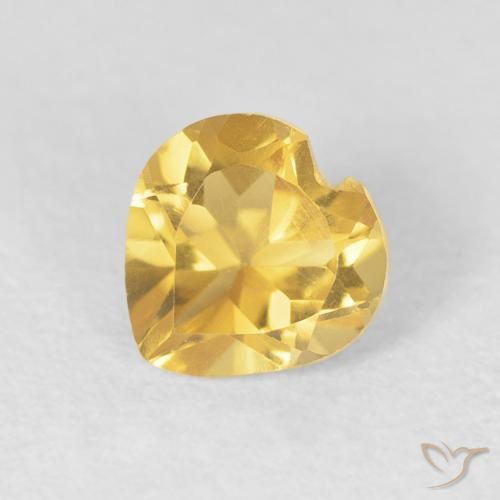 0.81ct Natural Bright Gold Citrine, Heart, VVS