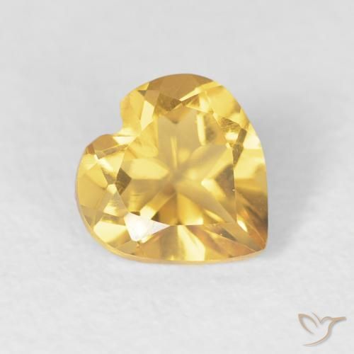 0.66ct Natural Golden Orange Citrine, Heart, VVS