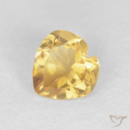 0.45ct Natural Gold Citrine, Heart, VVS