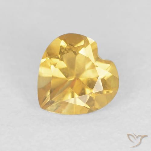 0.73ct Natural Medium Gold Citrine, Heart, VVS