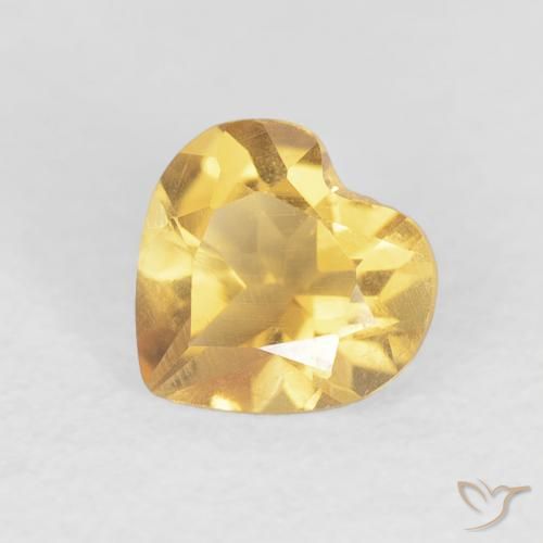 0.60ct Natural Gold Citrine, Heart, VS