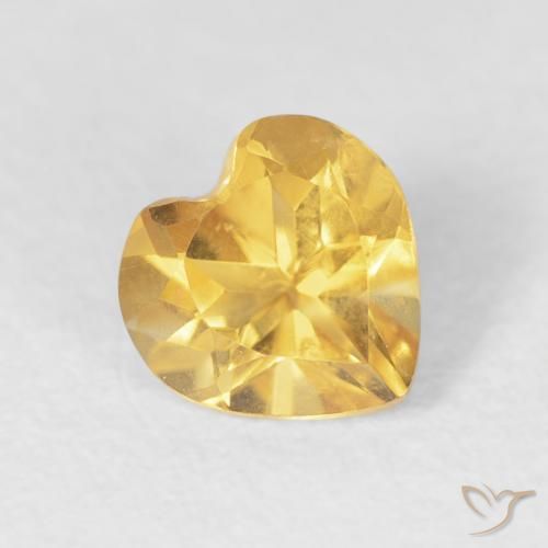 0.70ct Natural Gold Citrine, Heart, VVS