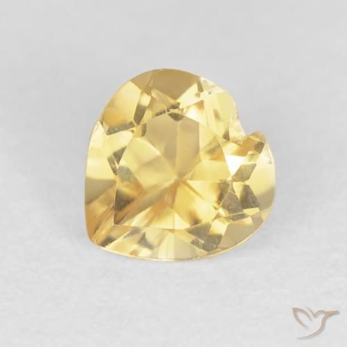 0.75ct Natural Medium Gold Citrine, Heart, VVS