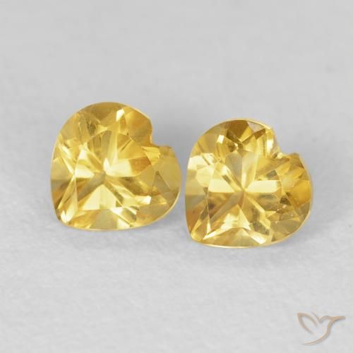 0.96ctw Natural Golden Orange Citrine, Heart, VVS-VS