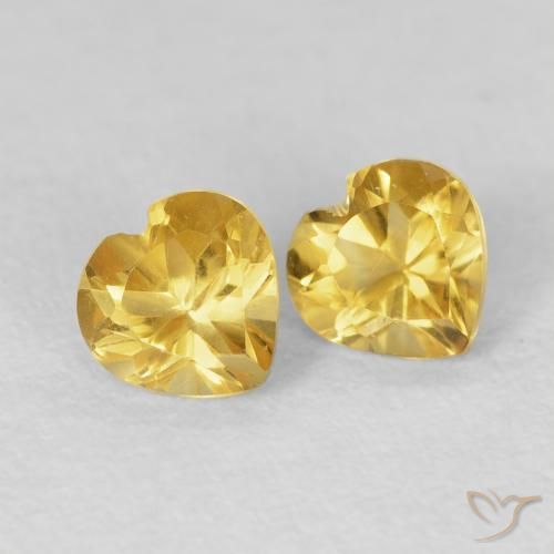 0.96 ctw Golden Citrine Stones, Natural Citrine in Heart Facet Shape for Sale
