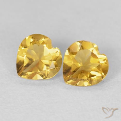 1.37ctw Natural Golden Citrine, Heart, VVS-VS