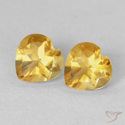 1.55ctw Natural Deep Gold Citrine, Heart, VVS-VS