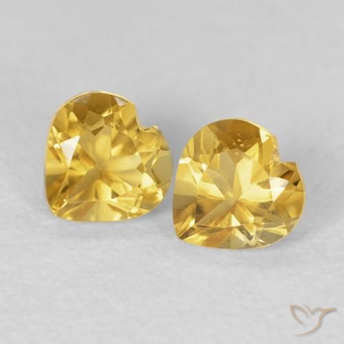 0.94ctw Natural Golden Citrine, Heart, VVS-VS