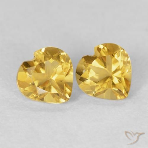 0.94 ctw Golden Citrine Stones, Natural Citrine in Heart Facet Shape for Sale