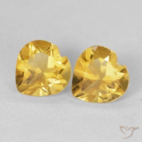 1.47ctw Natural Deep Gold Citrine, Heart, VVS-VS