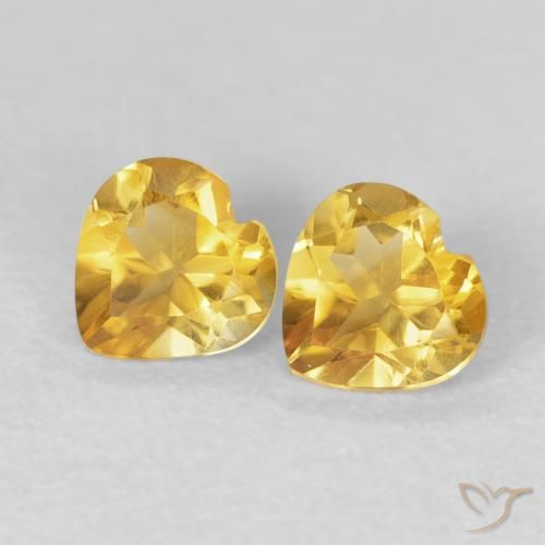0.88ctw Natural Golden Citrine, Heart, VVS-VS