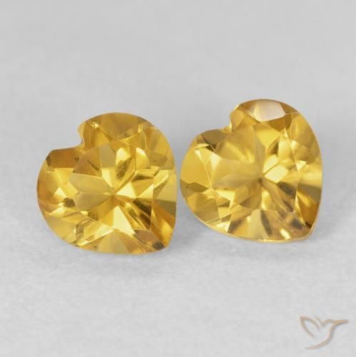 1.52ctw Natural Deep Gold Citrine, Heart, VVS-VS