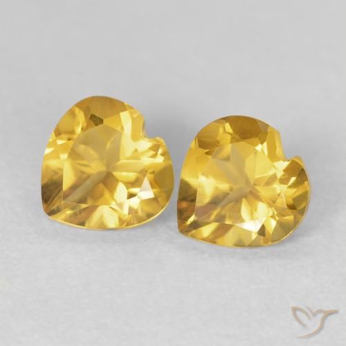 1.42ctw Natural Medium Gold Citrine, Heart, VVS-VS