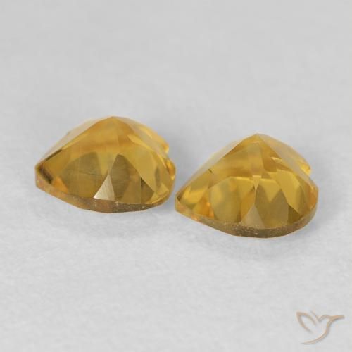 Citrine Gemstones in 6 x 6 mm (calibrated) Size for Sale, Citrine Stones in Medium Gold Color