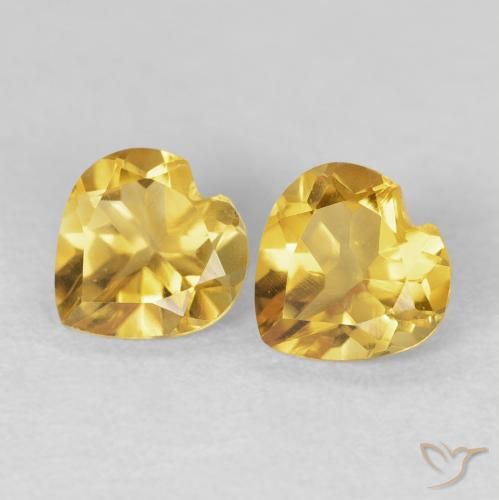 1.30ctw Natural Golden Citrine, Heart, VVS-VS