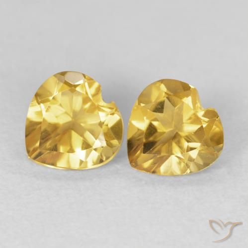 1.45ctw Natural Deep Gold Citrine, Heart, VVS-VS