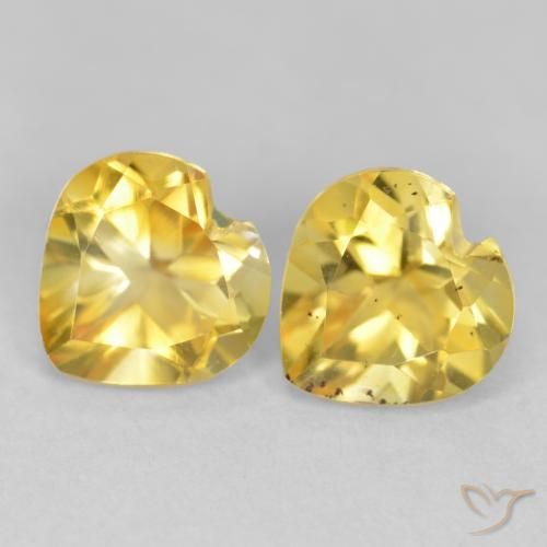 1.40ctw Natural Bright Gold Citrine, Heart, VS