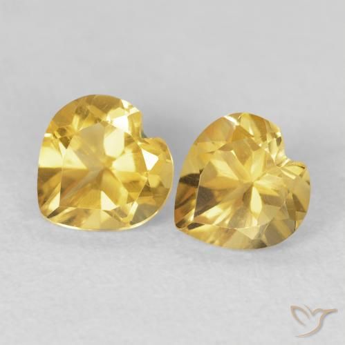 1.47ctw Natural Golden Citrine, Heart, VVS-VS