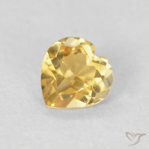 0.44ct Natural Medium Gold Citrine, Heart, VVS