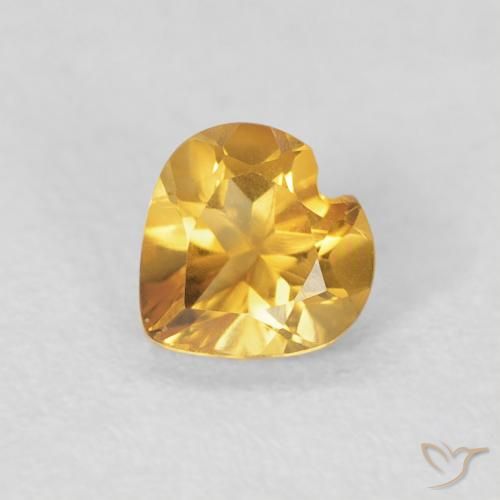 0.38ct Natural Golden Orange Citrine, Heart, VVS