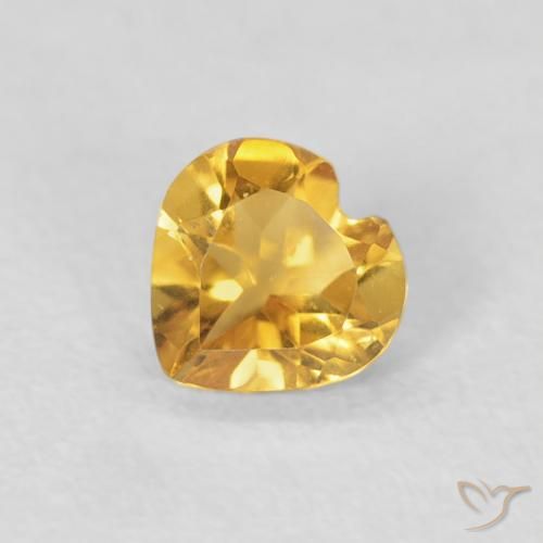0.36ct Natural Bright Gold Citrine, Heart, VVS