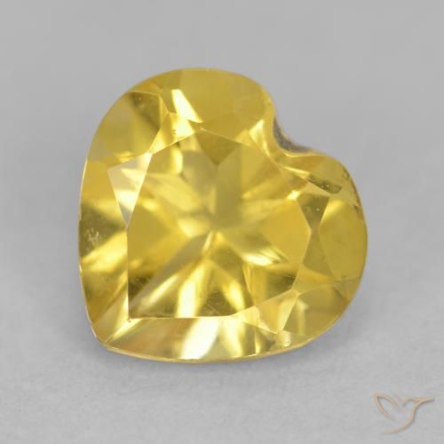 0.63ct Natural Golden Citrine, Heart, VVS-VS