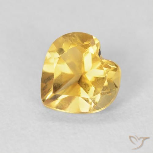 0.72ct Natural Deep Gold Citrine, Heart, VVS-VS