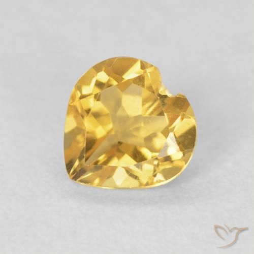 0.66ct Natural Golden Citrine, Heart, VVS-VS