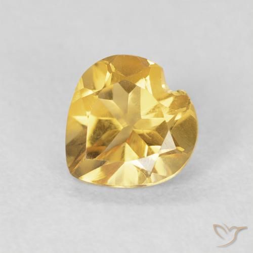 0.69ct Natural Golden Citrine, Heart, VVS-VS