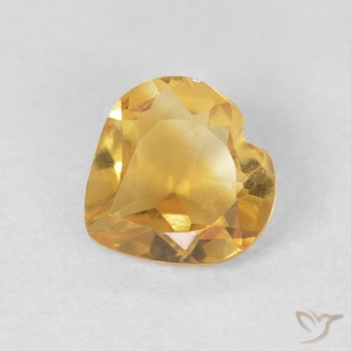 0.66ct Natural Golden Orange Citrine, Heart, VVS-VS