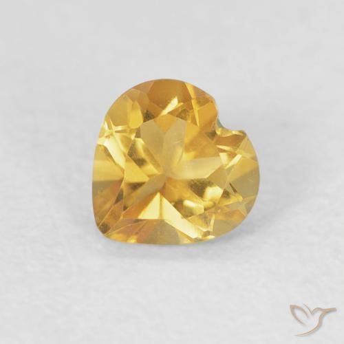 0.44ct Natural Bright Gold Citrine, Heart, VVS-VS