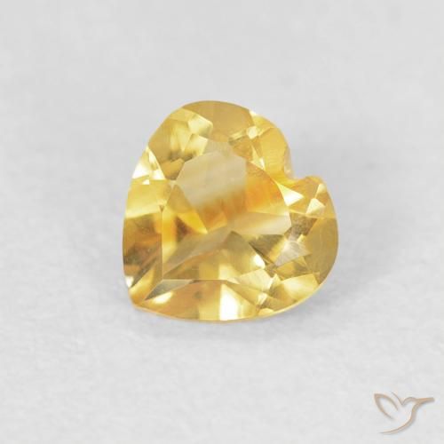 0.42ct Natural Golden Orange Citrine, Heart, VVS-VS